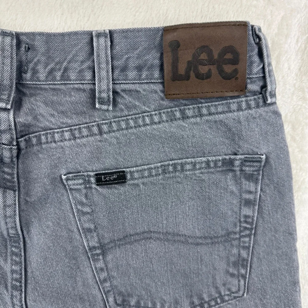 Lee Jeans Mens Regular Fit 34x29 Grey Straight Leg Denim Cotton Pants VTG Y2K‎